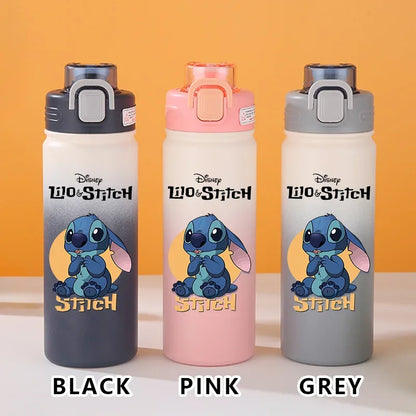 Disney Lilo Stitch Gradient Thermos Cup Outdoor Sports Fitness Portable Leak-proof Camping Cartoon Animation Cycling Kettle Gift
