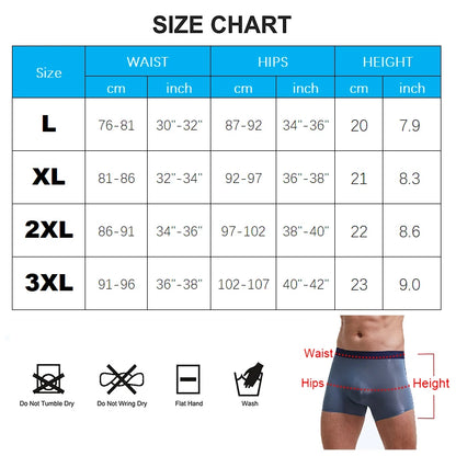 Mens Total Support Pouch Boxer Briefs Silky Cooling Moisture Wicking Underwear Soft Breathable Elastic Waistband Underpants