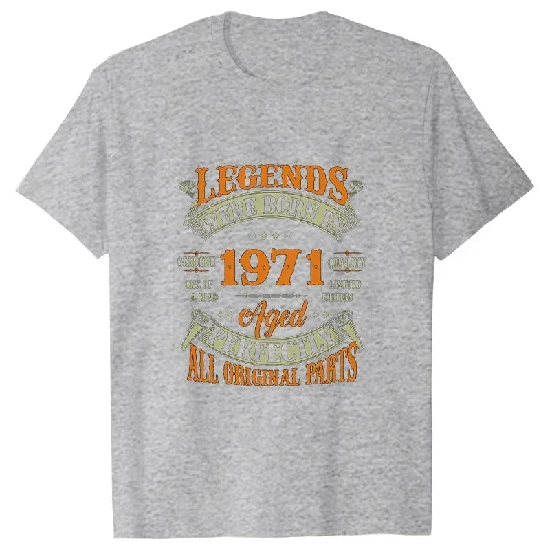 52th Vintage Legends Born In 1971 52 Years Old T Shirts