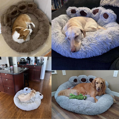 Fluffy Dog Bed – Plush Round Pet Cushion for Small to Large Dogs & Cats