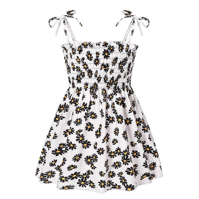 Children's Summer Floral Princess Dress – Cotton Sling Sundress for Girls