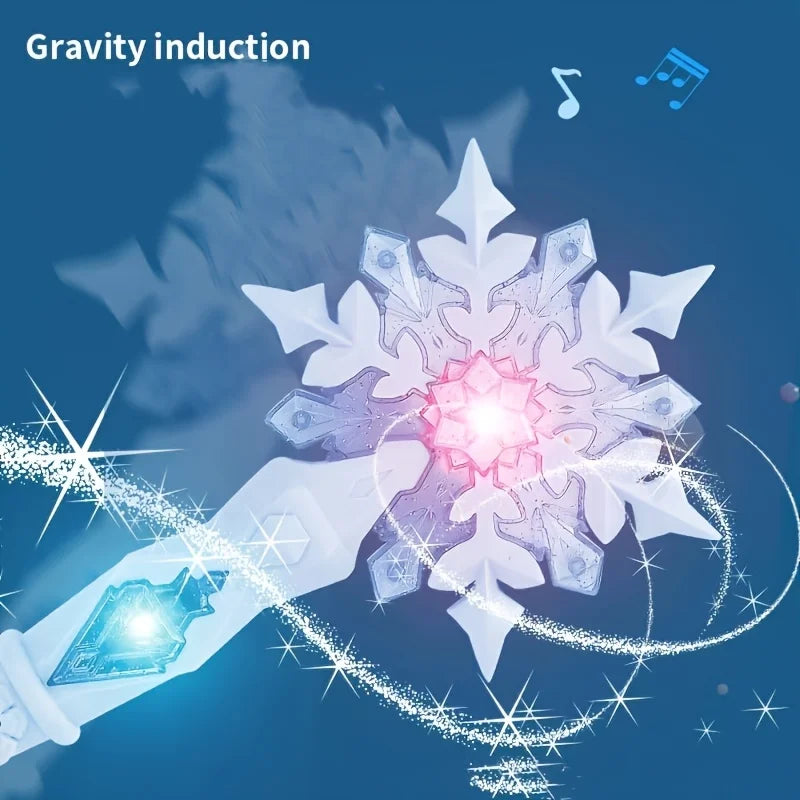 Hot Selling Anime Ice Princess Elsa Light Music Magic Dream Snow Wand Makeup Toy Girl Birthday Christmas Gift