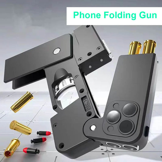 Shell Ejecting Black Toy Guns For Adults Boys Folding iPhone Gun