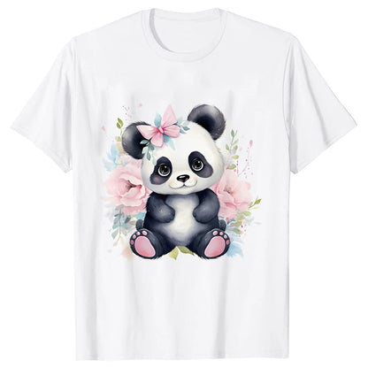 Cute Panda Printed T-Shirt