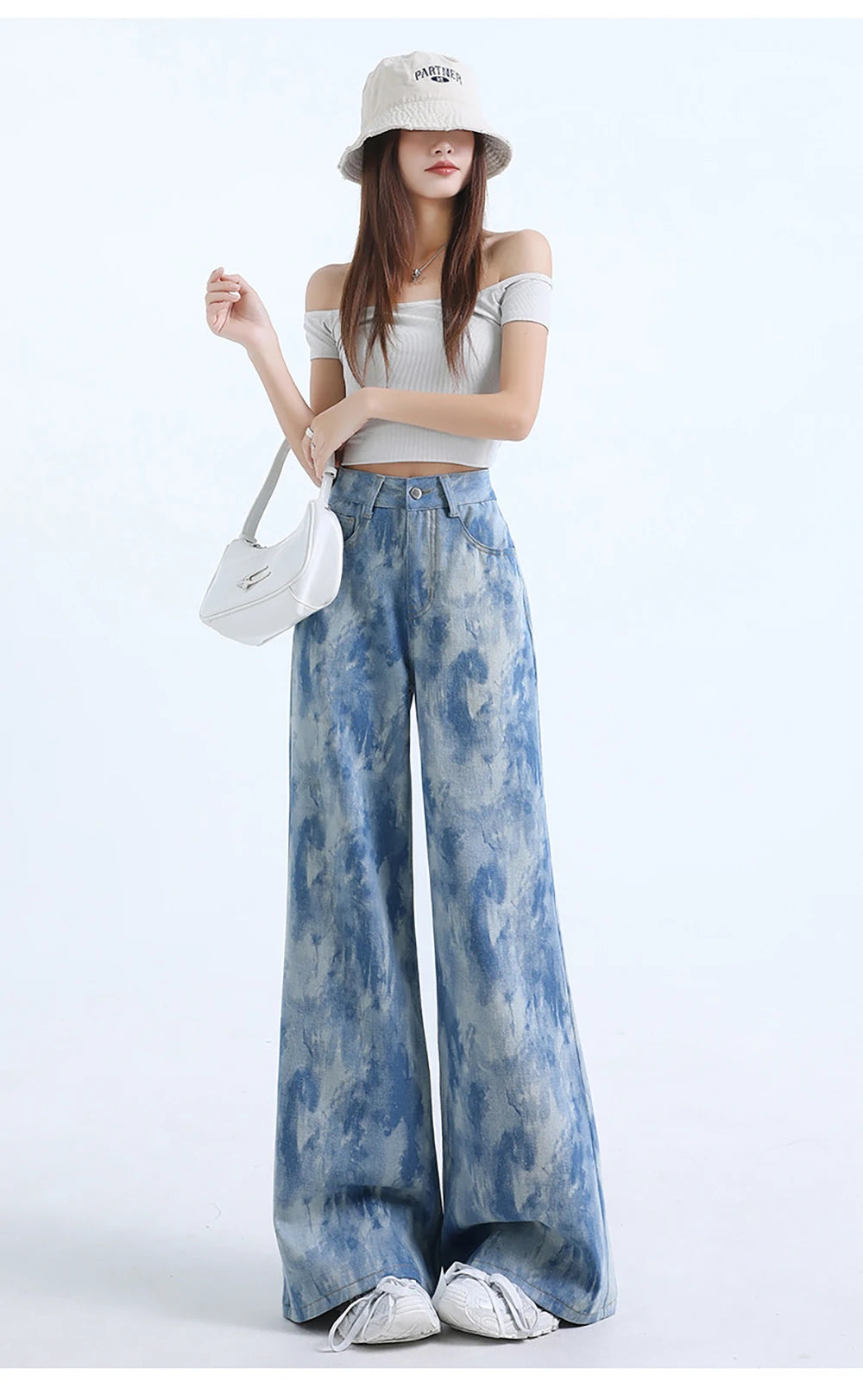 Light Blue Tie-Dye Print Jeans