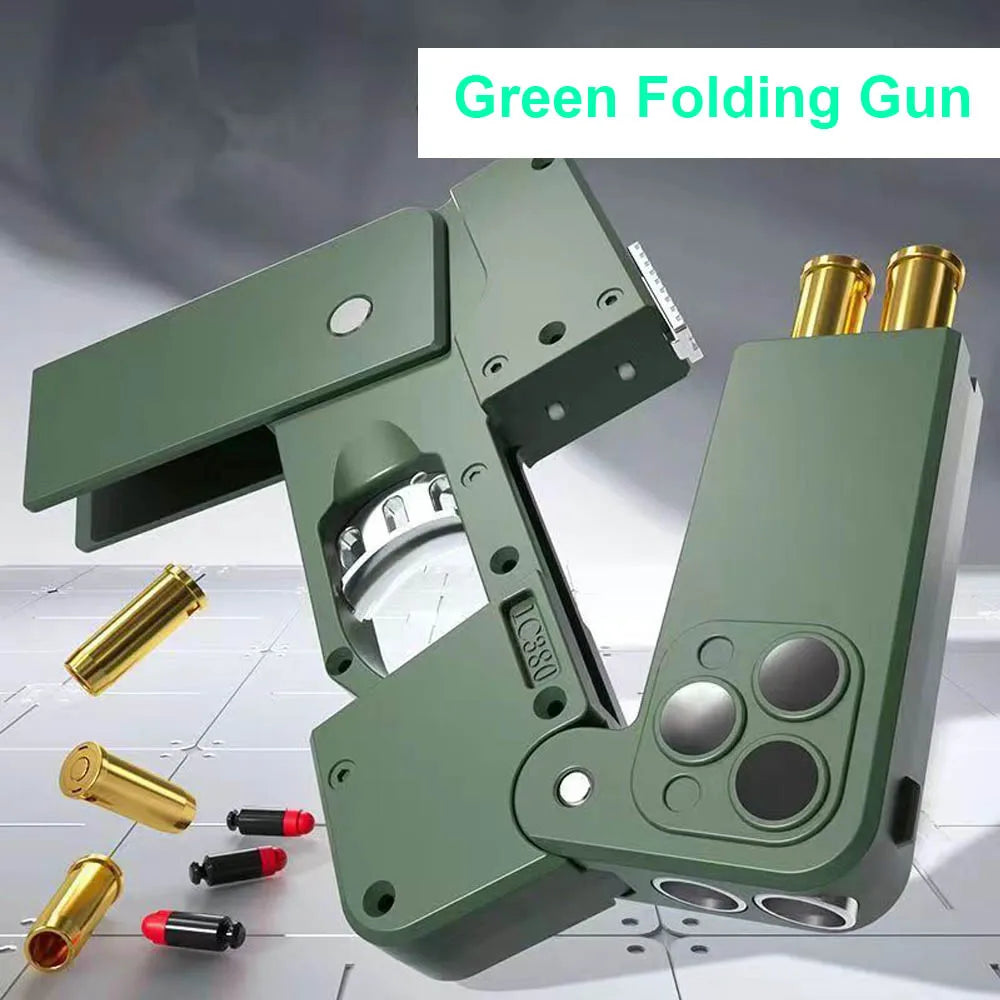 Shell Ejecting Black Toy Guns For Adults Boys Folding iPhone Gun