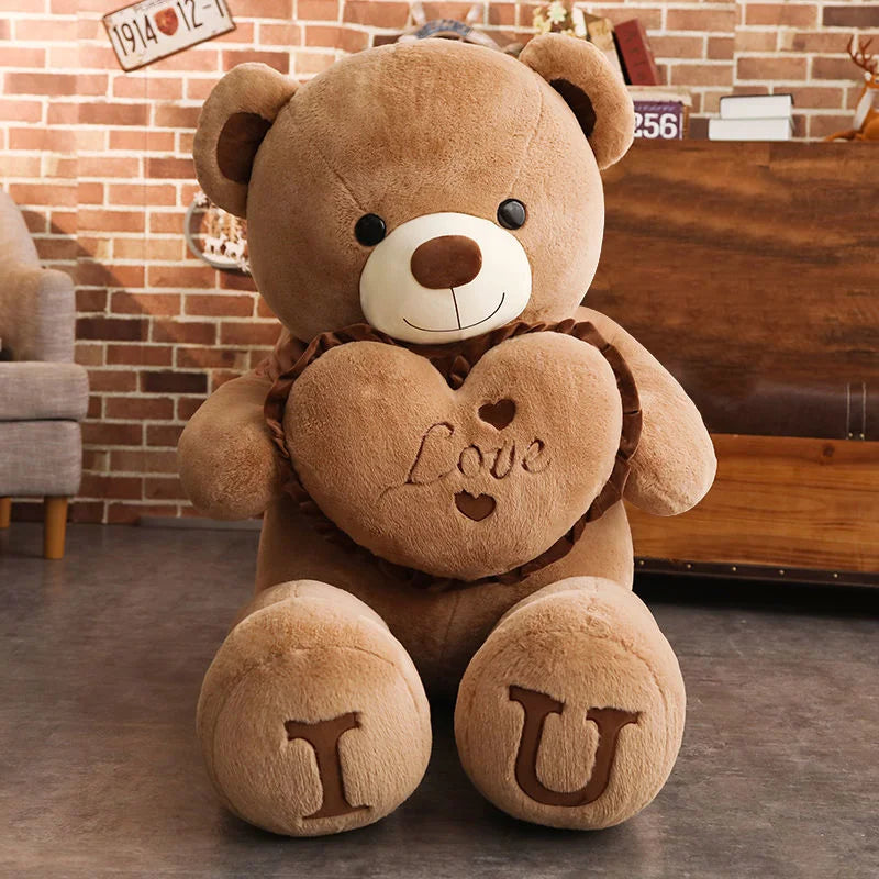 100cm Giant "I LOVE YOU" Teddy Bear Plush – Soft Stuffed Animal Gift for Kids, Girlfriends & Special Occasions