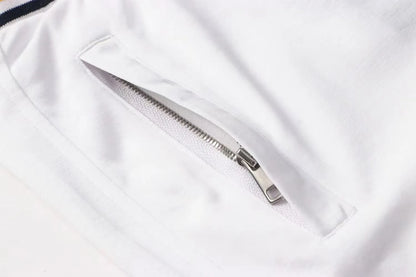 TACE&SHARK Men's White Casual Shorts with Embroidered Logo