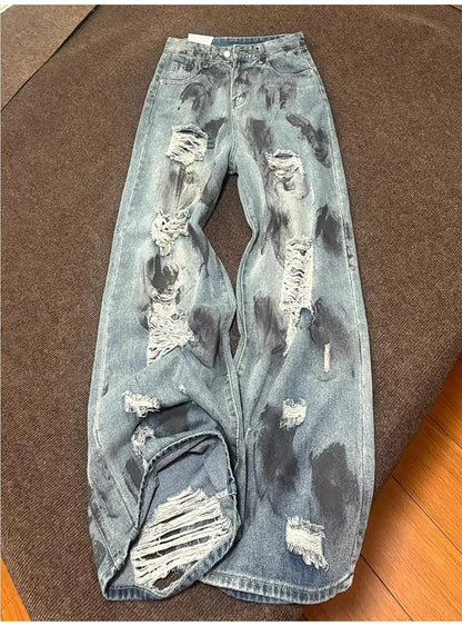 Dirty Ripped Holes Jeans Women
