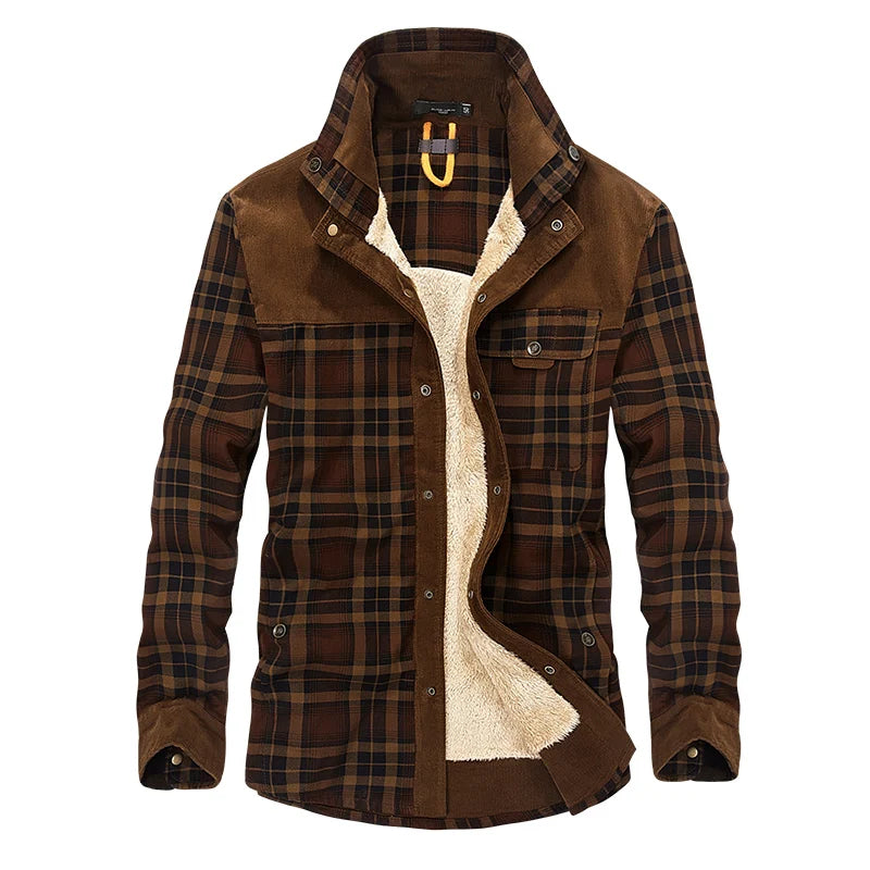 Men Casual Military Shirts Wool Fleece