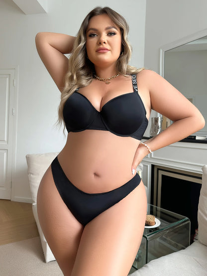 Women's Black Plus Size Lingerie Set