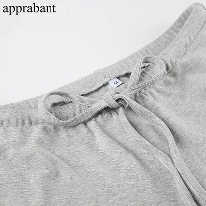 Drawstring High Waist Trousers Set