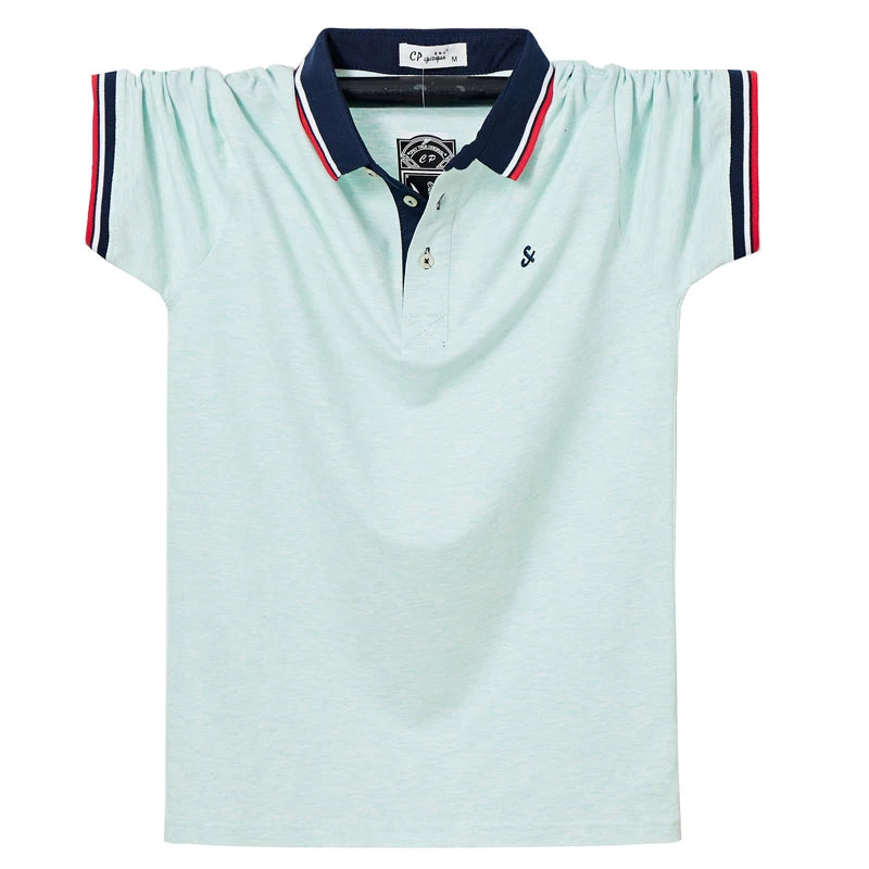 Mens Casual Knot Embroidery 95% Cotton Polo Shirt