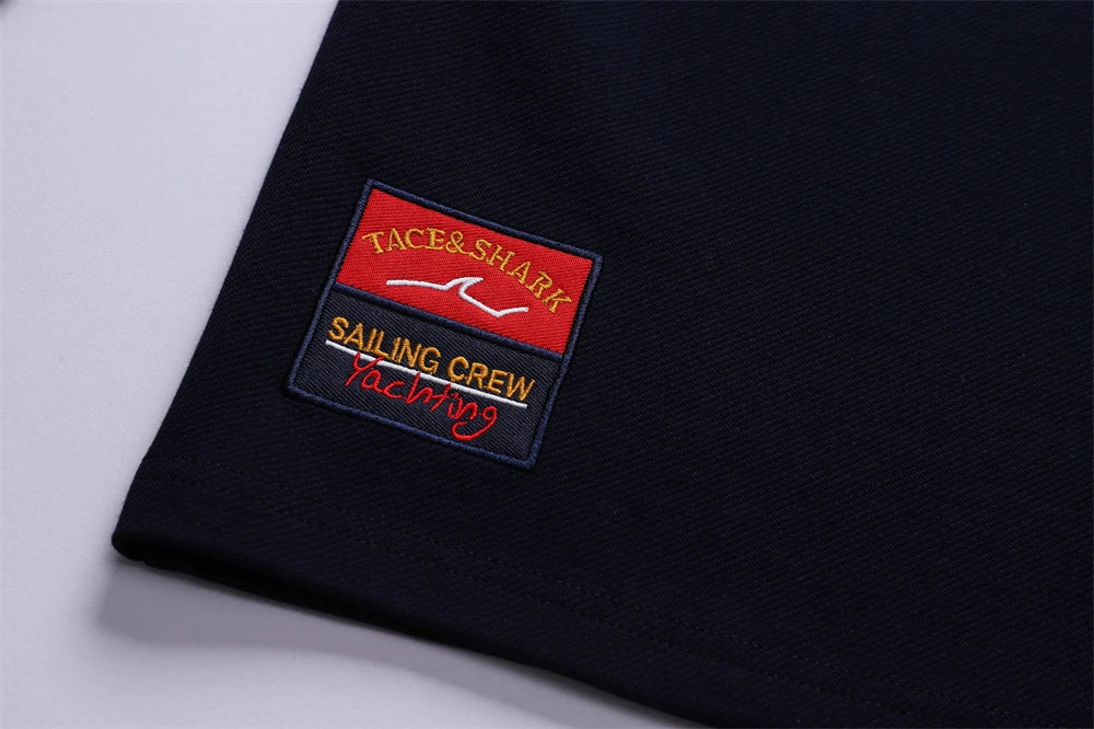 TACE&SHARK Stand Collar Polo Shirt
