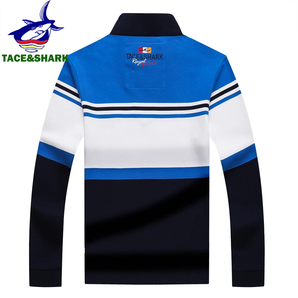 TACE&SHARK Stand Collar Polo Shirt