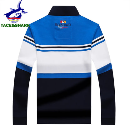 TACE&SHARK Stand Collar Polo Shirt