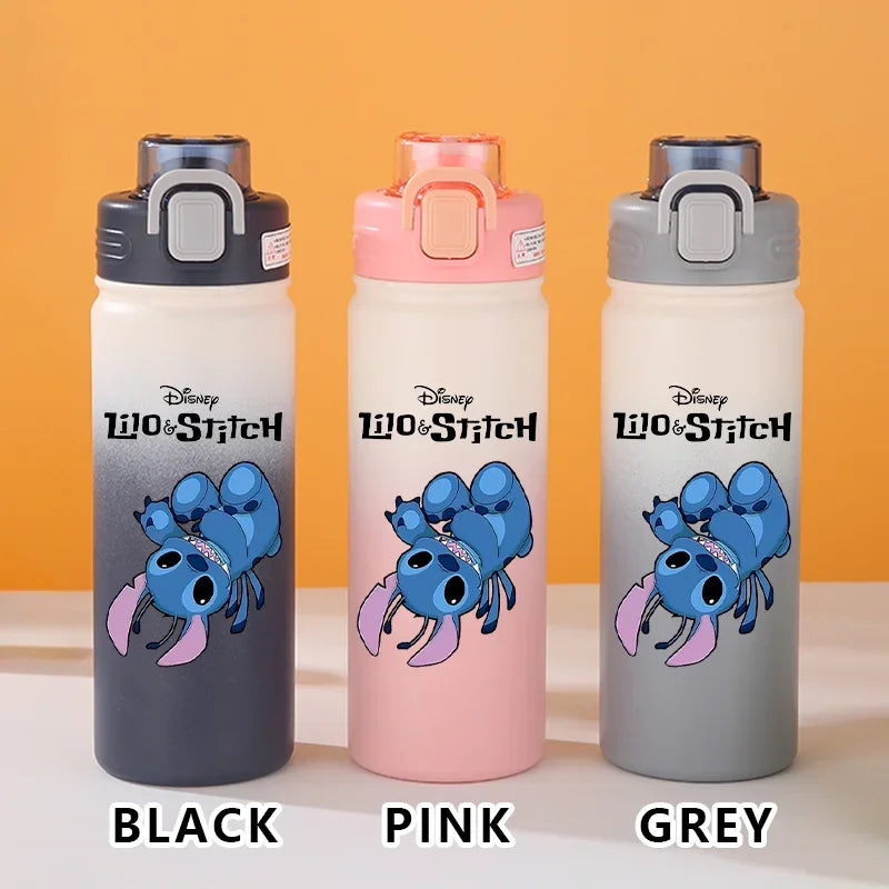 Disney Lilo Stitch Gradient Thermos Cup Outdoor Sports Fitness Portable Leak-proof Camping Cartoon Animation Cycling Kettle Gift