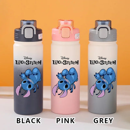 Disney Lilo Stitch Gradient Thermos Cup Outdoor Sports Fitness Portable Leak-proof Camping Cartoon Animation Cycling Kettle Gift
