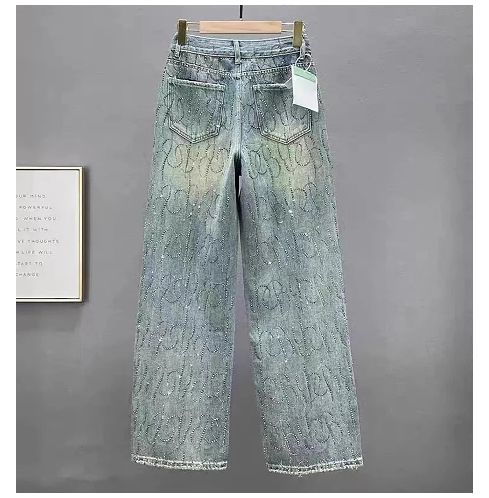 Hot Stamping Diamond Jeans