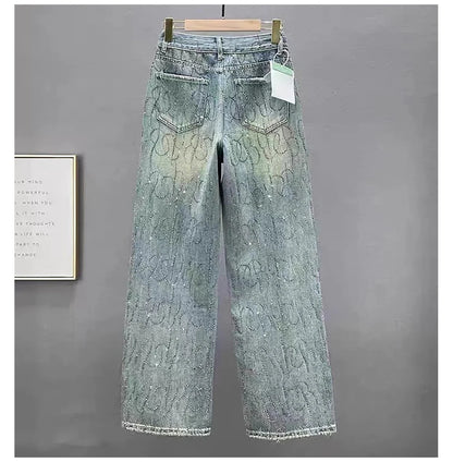 Hot Stamping Diamond Jeans