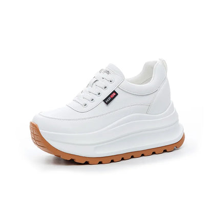Fujin 8cm Heel Sneakers Genuine Leather White