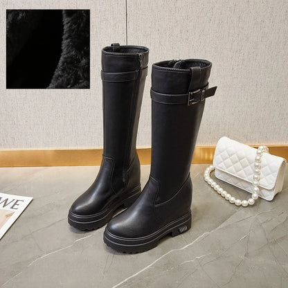 Fujin 10cm Knee High Boots for Women Motorcycle Boots