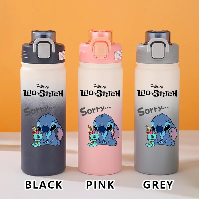 Disney Lilo Stitch Gradient Thermos Cup Outdoor Sports Fitness Portable Leak-proof Camping Cartoon Animation Cycling Kettle Gift