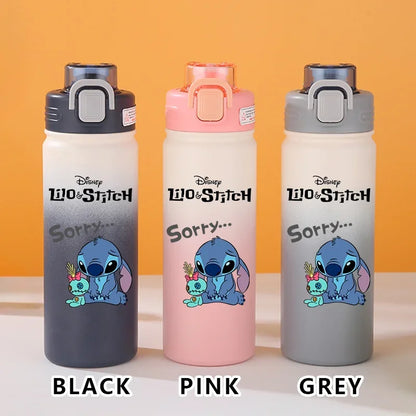 Disney Lilo Stitch Gradient Thermos Cup Outdoor Sports Fitness Portable Leak-proof Camping Cartoon Animation Cycling Kettle Gift