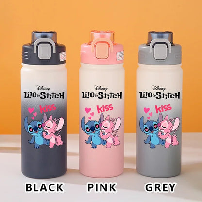 Disney Lilo Stitch Gradient Thermos Cup Outdoor Sports Fitness Portable Leak-proof Camping Cartoon Animation Cycling Kettle Gift