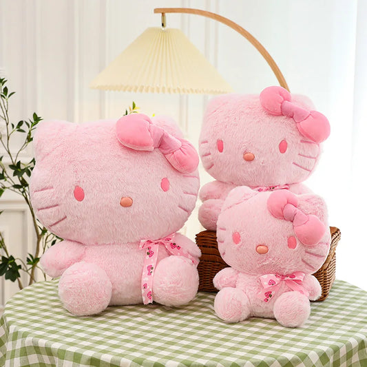 28-35cm Sanrio Hello Kitty Cat Plush Toys Cartoon KT Cat Plush Doll Soft Stuffed Kawaii Anime Pillow Birthday Gift For Kids Girl