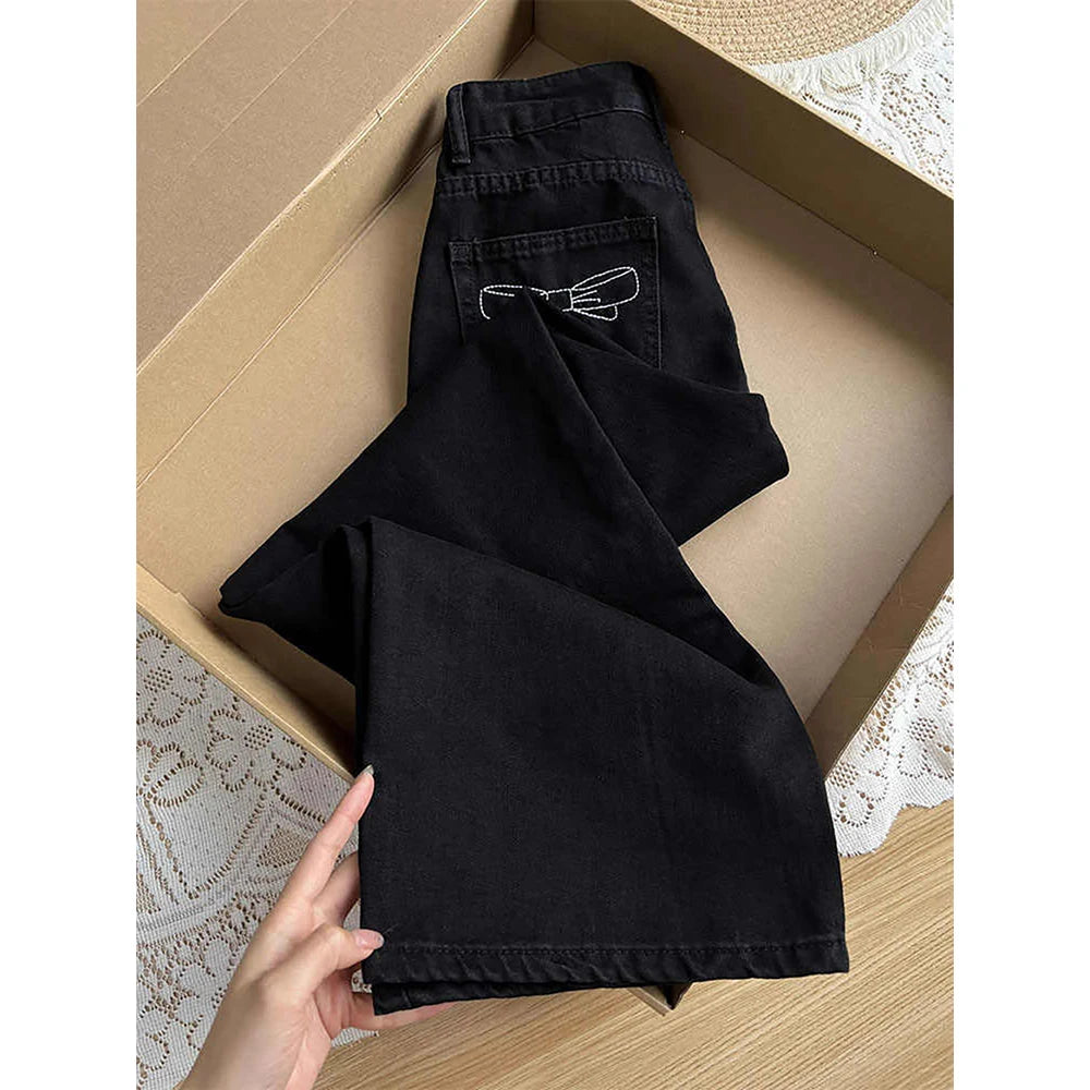 Black Straight Loose Jeans