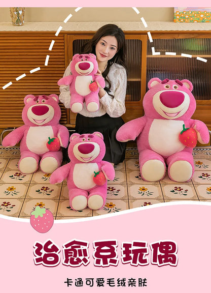 35cm Cute Cartoon Pixar Strawberry Bear Doll Plush Toy Gift Office Sofa Strawberry Bear Pillow Cushion Plushies Dolls for Kids