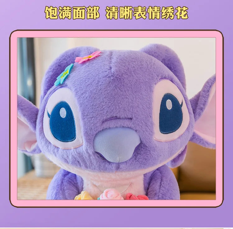 35cm Disney Embroidered Stitch Doll Cartoon Cute Stitch Plush Toys Children's Gift For Birthday Room Decoration Plushies Dolls