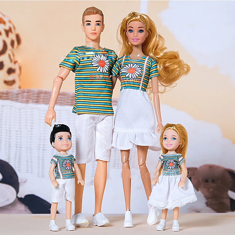 4pcs Family Dolls Ken & Wife Playset
