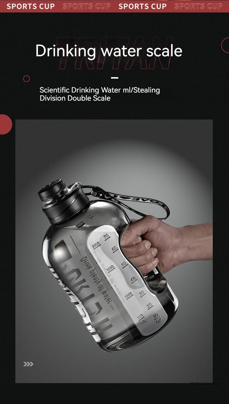 1.7L/2.7L/4L/5L Large Capacity Sports Water Bottle – Gym, Camping & Fitness Hydration Jug