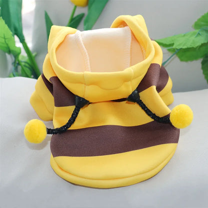 Bee Pet Puppy Coat – Fleece Hoodie Outfit for Small Dogs