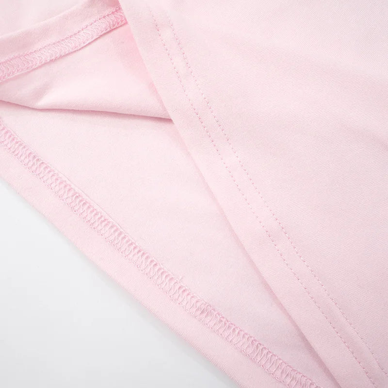 Elastic Waist Pants Set Round Neck Short