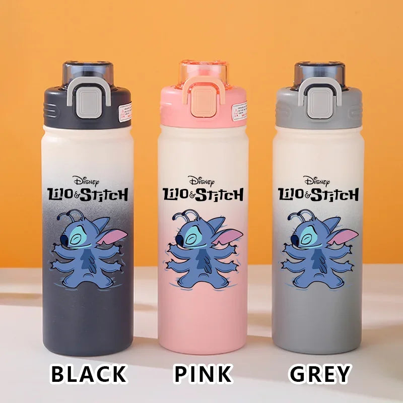 Disney Lilo Stitch Gradient Thermos Cup Outdoor Sports Fitness Portable Leak-proof Camping Cartoon Animation Cycling Kettle Gift