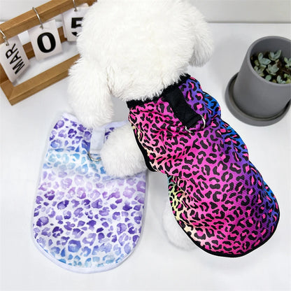Pullover Pet Vest – Colorful Leopard Print for Small/Medium Dogs & Cats