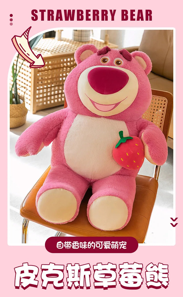 35cm Cute Cartoon Pixar Strawberry Bear Doll Plush Toy Gift Office Sofa Strawberry Bear Pillow Cushion Plushies Dolls for Kids