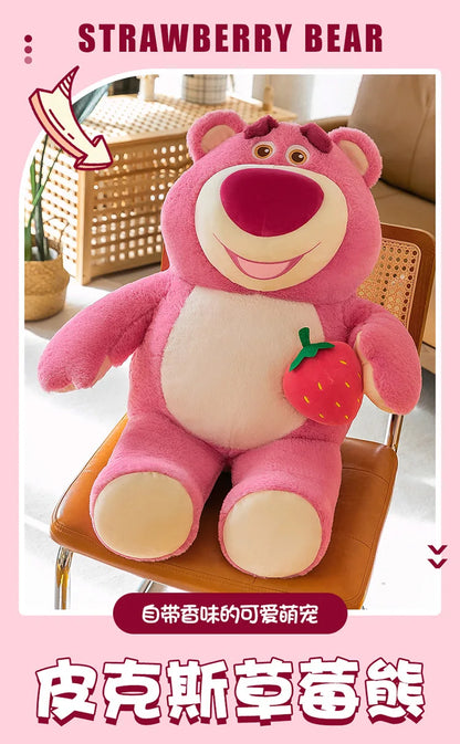 35cm Cute Cartoon Pixar Strawberry Bear Doll Plush Toy Gift Office Sofa Strawberry Bear Pillow Cushion Plushies Dolls for Kids