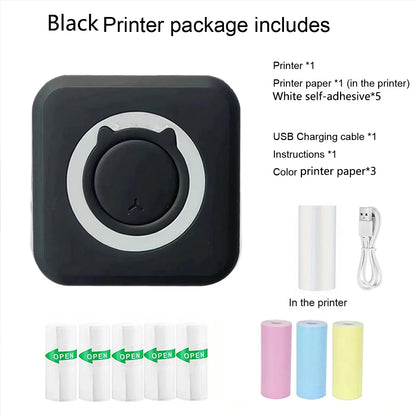 Mini Bluetooth Sticker Printer – Portable Inkless Pocket Printer for Photos, Journals & Notes