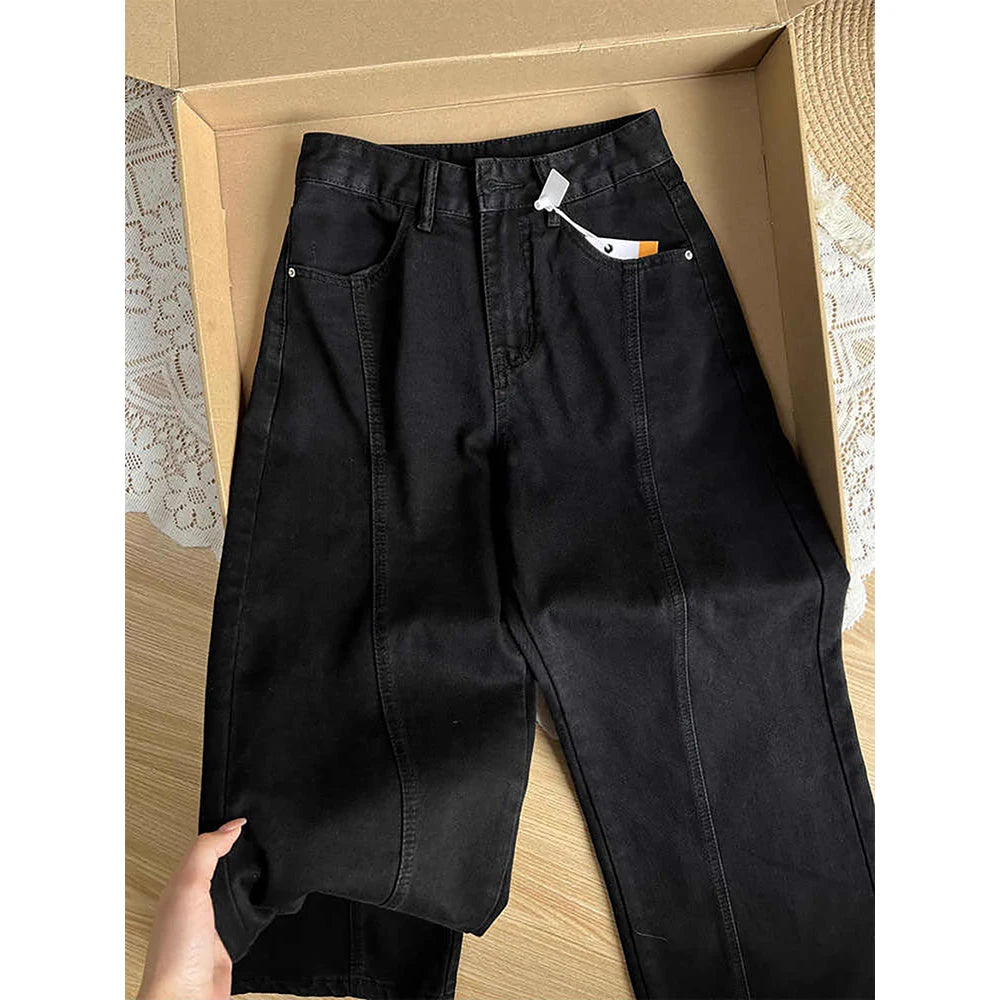 Black Straight Loose Jeans