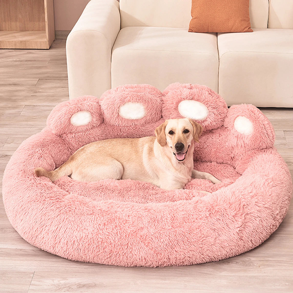 Fluffy Dog Bed – Plush Round Pet Cushion for Small to Large Dogs & Cats