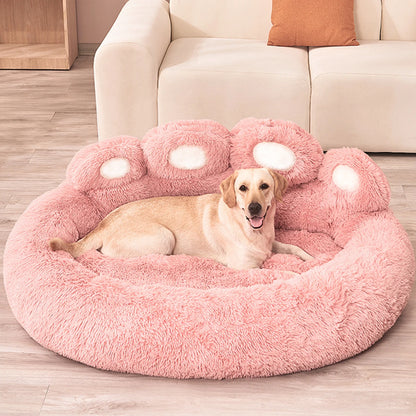 Fluffy Dog Bed – Plush Round Pet Cushion for Small to Large Dogs & Cats
