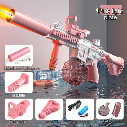 M416 With lighting Water Gun Electric Pistol Shooting Toy Full Automatic