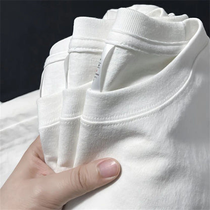 Unisex Summer Cotton T-Shirt – Solid Color O-Neck Casual Tee