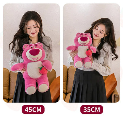 35cm Cute Cartoon Pixar Strawberry Bear Doll Plush Toy Gift Office Sofa Strawberry Bear Pillow Cushion Plushies Dolls for Kids