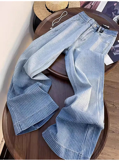 Shiny Rivet Wide Leg Jeans