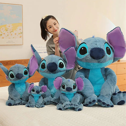 60cm Disney Stitch Plush Toy Doll Anime Lilo & Stitch Sitting Stitch Cartoon Stuffed Doll Children's Comforting Pillow Kids Gift